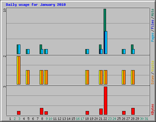 Daily usage for January 2010