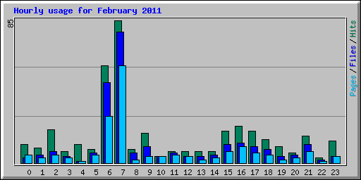 Hourly usage for February 2011