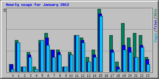 Hourly usage for January 2012