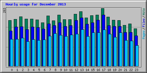 Hourly usage for December 2013