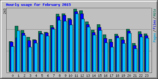 Hourly usage for February 2015