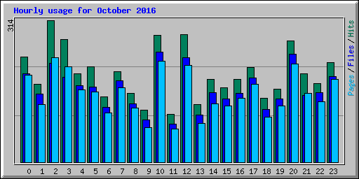 Hourly usage for October 2016