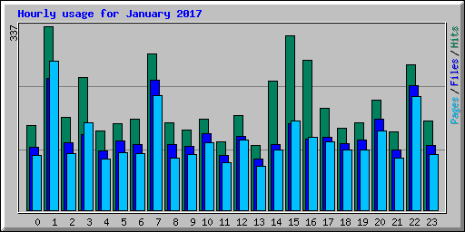 Hourly usage for January 2017