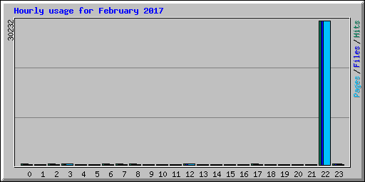 Hourly usage for February 2017