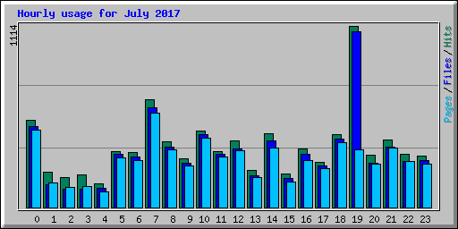 Hourly usage for July 2017