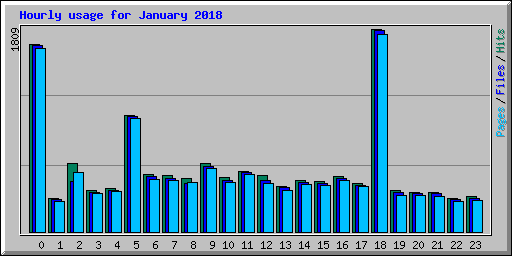 Hourly usage for January 2018