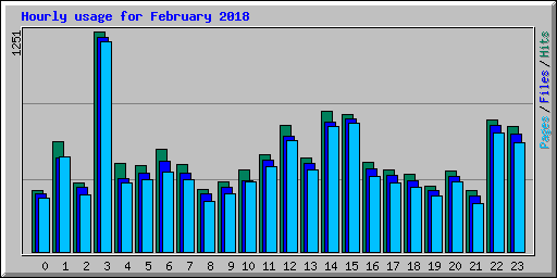 Hourly usage for February 2018