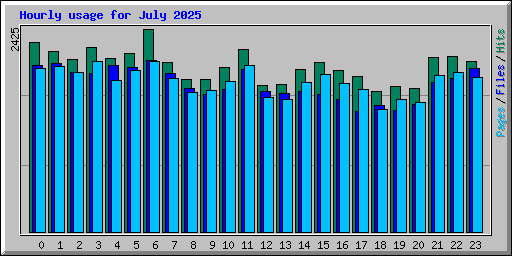 Hourly usage for July 2025