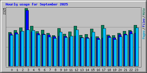 Hourly usage for September 2025